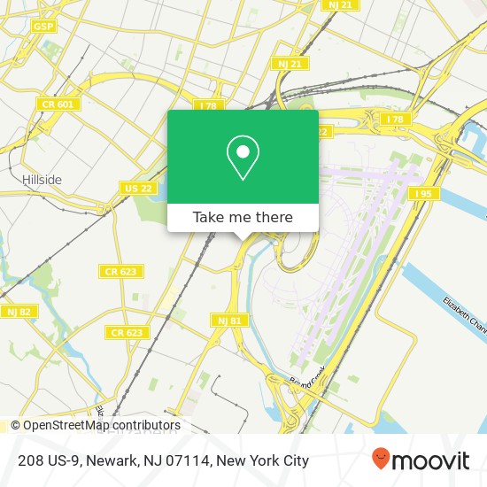 Mapa de 208 US-9, Newark, NJ 07114