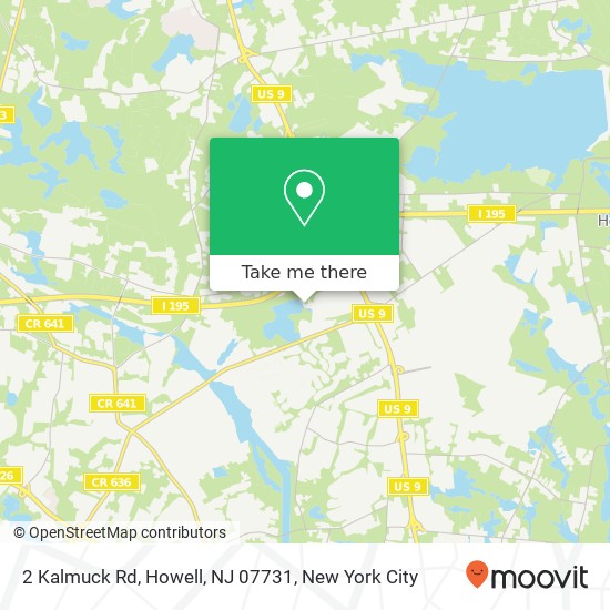 Mapa de 2 Kalmuck Rd, Howell, NJ 07731