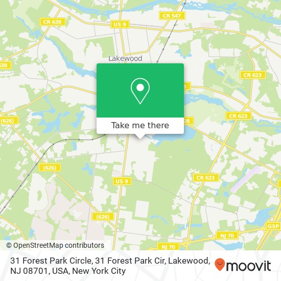 31 Forest Park Circle, 31 Forest Park Cir, Lakewood, NJ 08701, USA map