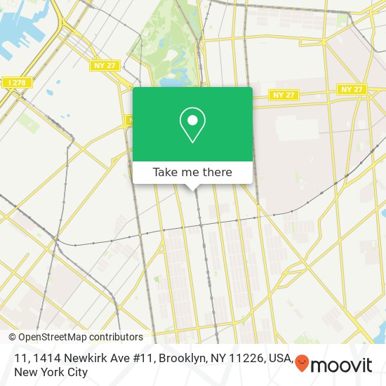 Mapa de 11, 1414 Newkirk Ave #11, Brooklyn, NY 11226, USA