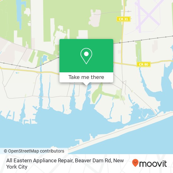 All Eastern Appliance Repair, Beaver Dam Rd map