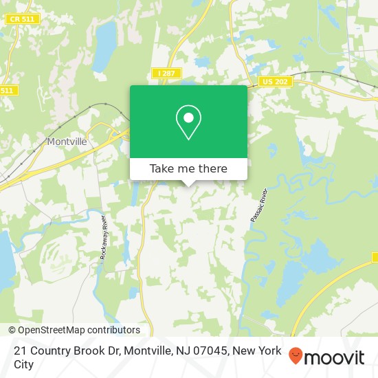 Mapa de 21 Country Brook Dr, Montville, NJ 07045