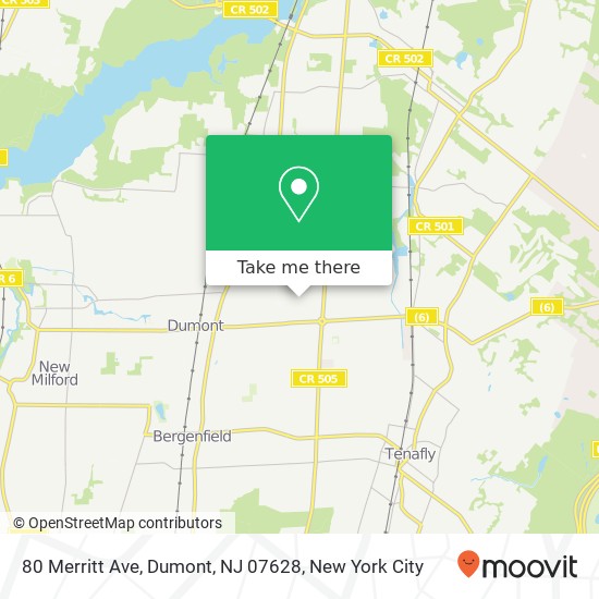 Mapa de 80 Merritt Ave, Dumont, NJ 07628