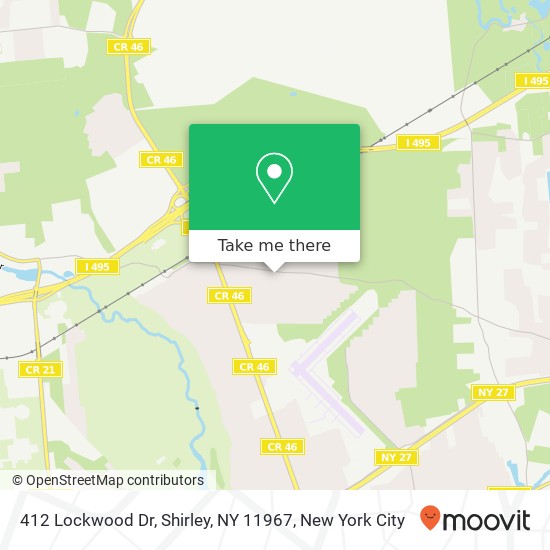 Mapa de 412 Lockwood Dr, Shirley, NY 11967