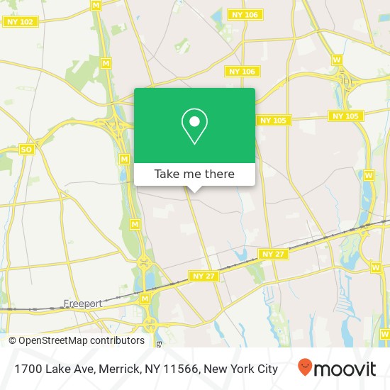 Mapa de 1700 Lake Ave, Merrick, NY 11566