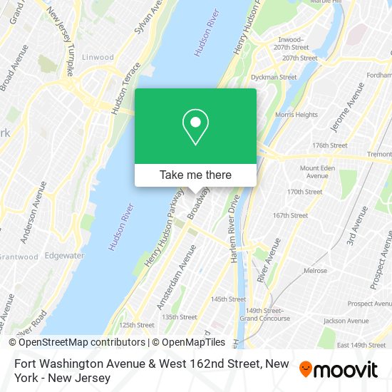 Fort Washington Avenue & West 162nd Street map