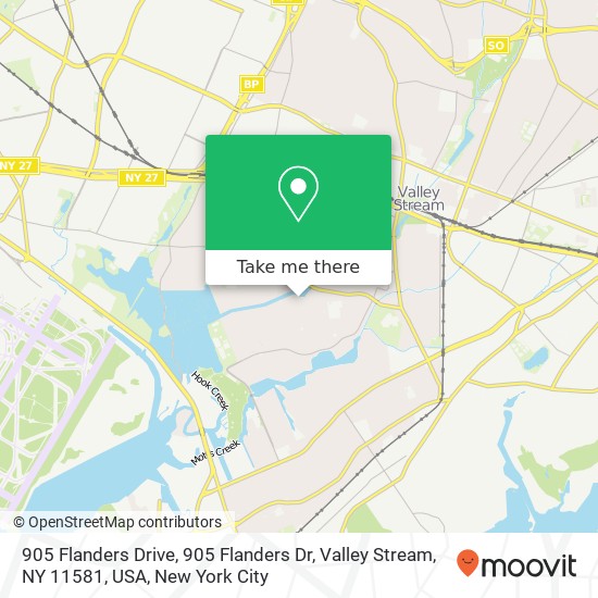 Mapa de 905 Flanders Drive, 905 Flanders Dr, Valley Stream, NY 11581, USA