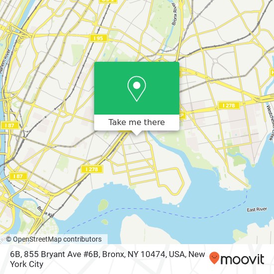 6B, 855 Bryant Ave #6B, Bronx, NY 10474, USA map