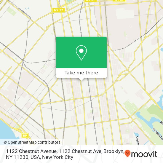 Mapa de 1122 Chestnut Avenue, 1122 Chestnut Ave, Brooklyn, NY 11230, USA