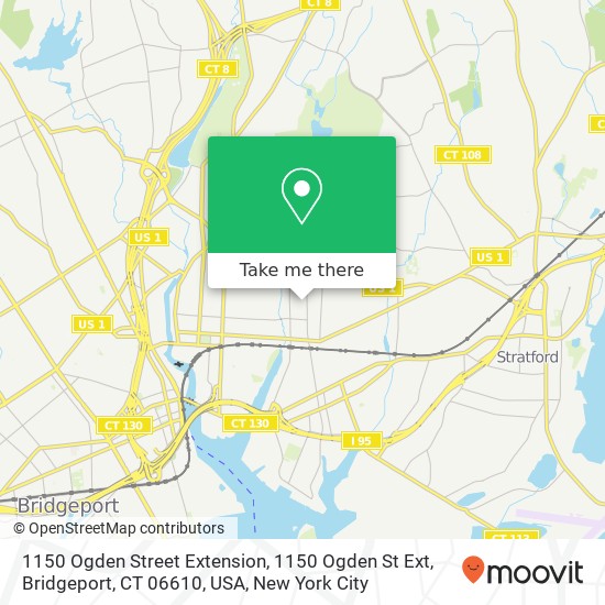 1150 Ogden Street Extension, 1150 Ogden St Ext, Bridgeport, CT 06610, USA map