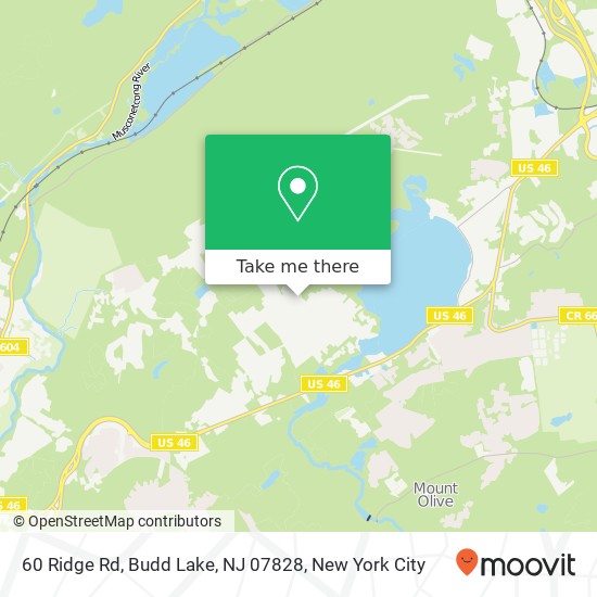 Mapa de 60 Ridge Rd, Budd Lake, NJ 07828