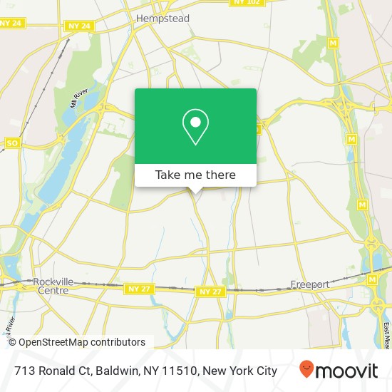 Mapa de 713 Ronald Ct, Baldwin, NY 11510