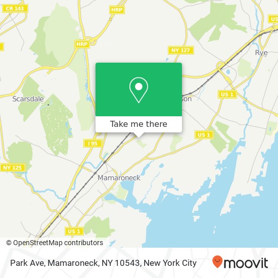 Mapa de Park Ave, Mamaroneck, NY 10543