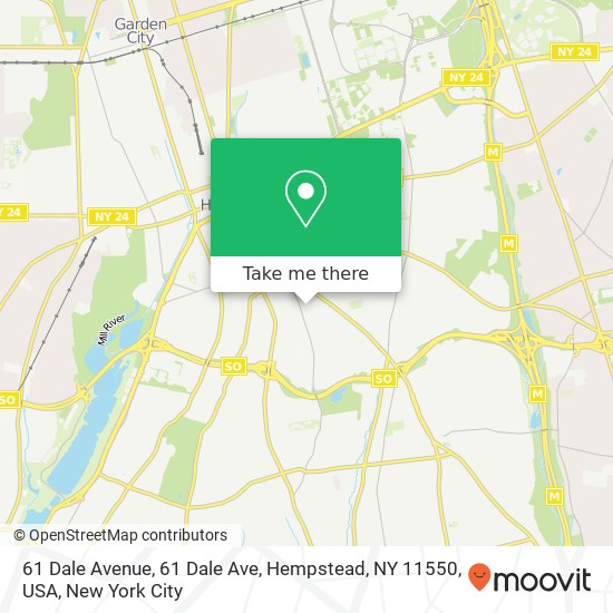 Mapa de 61 Dale Avenue, 61 Dale Ave, Hempstead, NY 11550, USA