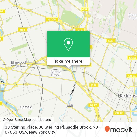 30 Sterling Place, 30 Sterling Pl, Saddle Brook, NJ 07663, USA map