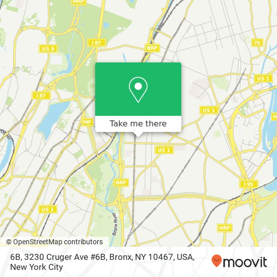 Mapa de 6B, 3230 Cruger Ave #6B, Bronx, NY 10467, USA