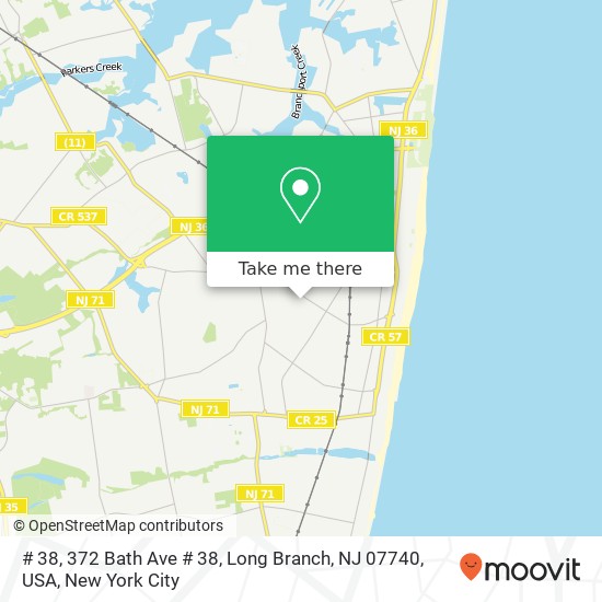 Mapa de # 38, 372 Bath Ave # 38, Long Branch, NJ 07740, USA