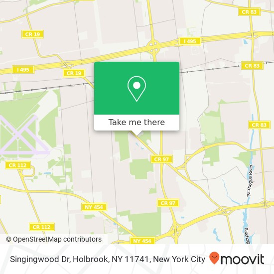 Mapa de Singingwood Dr, Holbrook, NY 11741