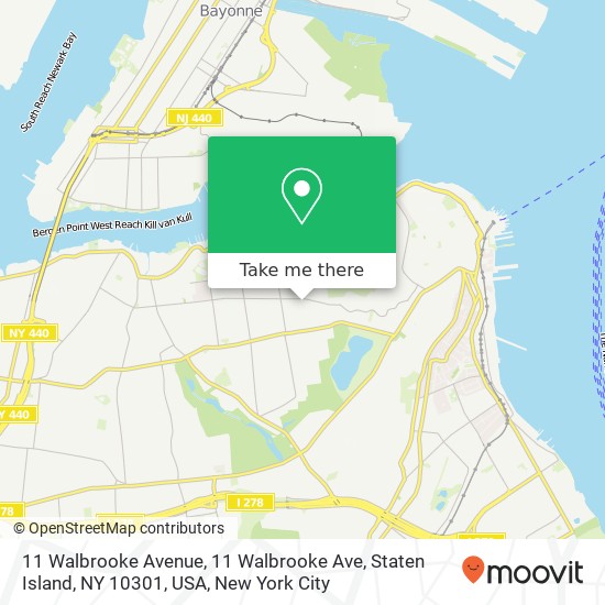 Mapa de 11 Walbrooke Avenue, 11 Walbrooke Ave, Staten Island, NY 10301, USA