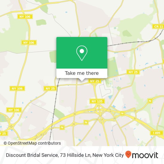 Mapa de Discount Bridal Service, 73 Hillside Ln