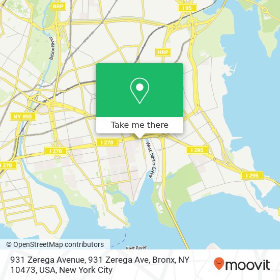 Mapa de 931 Zerega Avenue, 931 Zerega Ave, Bronx, NY 10473, USA