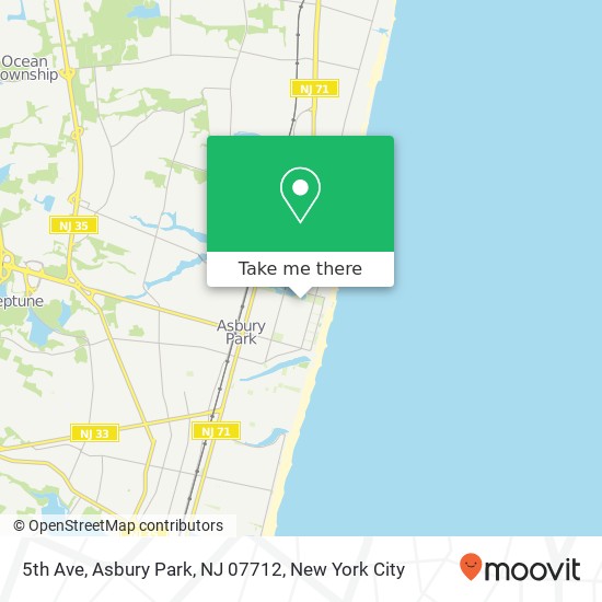 Mapa de 5th Ave, Asbury Park, NJ 07712
