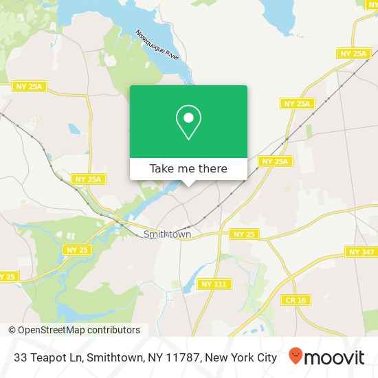 Mapa de 33 Teapot Ln, Smithtown, NY 11787