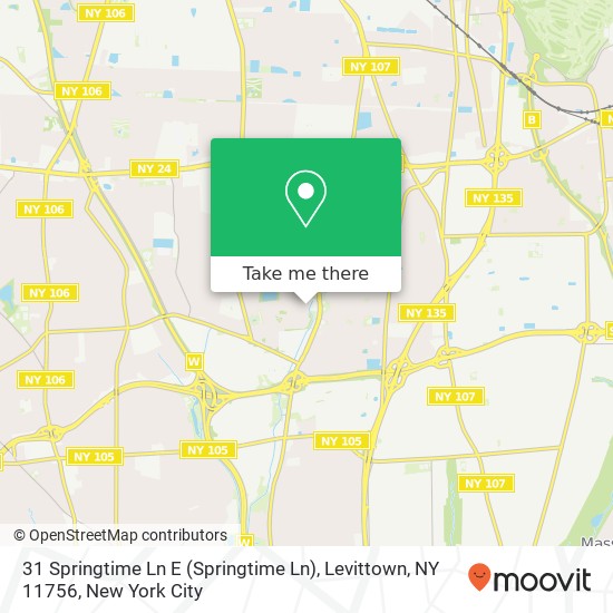 Mapa de 31 Springtime Ln E (Springtime Ln), Levittown, NY 11756