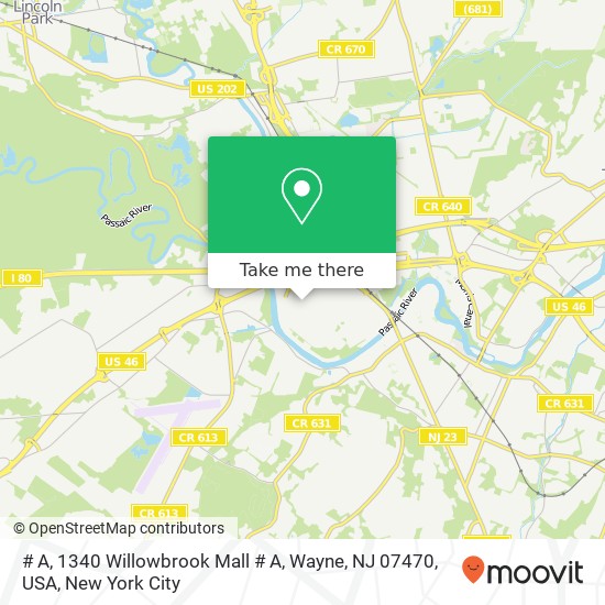 # A, 1340 Willowbrook Mall # A, Wayne, NJ 07470, USA map