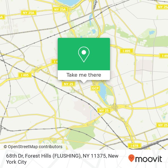 68th Dr, Forest Hills (FLUSHING), NY 11375 map