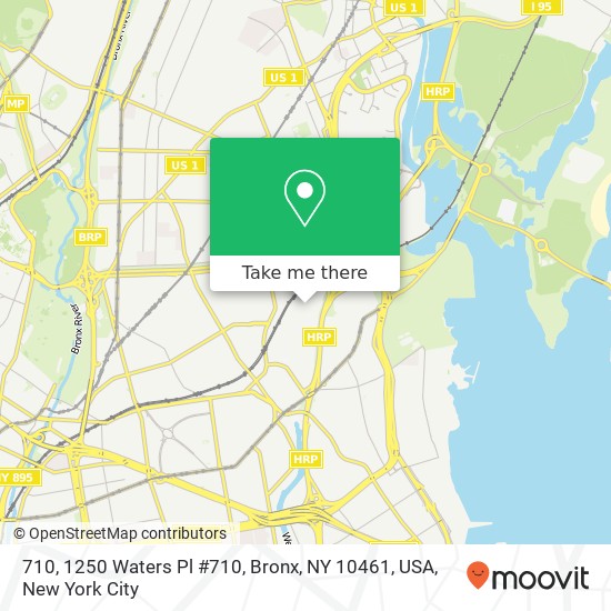 Mapa de 710, 1250 Waters Pl #710, Bronx, NY 10461, USA