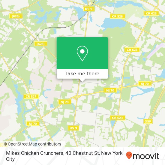 Mapa de Mikes Chicken Crunchers, 40 Chestnut St