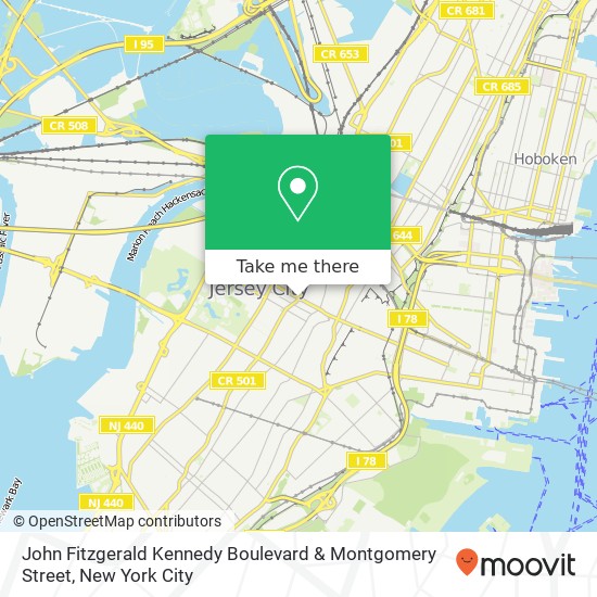 John Fitzgerald Kennedy Boulevard & Montgomery Street map