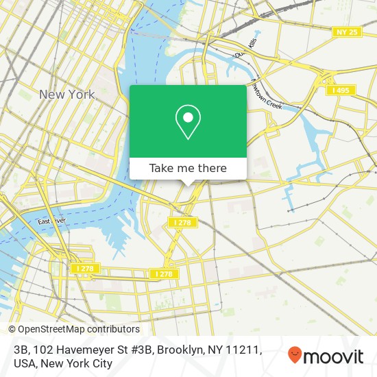Mapa de 3B, 102 Havemeyer St #3B, Brooklyn, NY 11211, USA