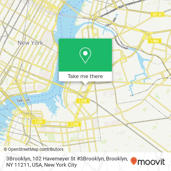 Mapa de 3Brooklyn, 102 Havemeyer St #3Brooklyn, Brooklyn, NY 11211, USA