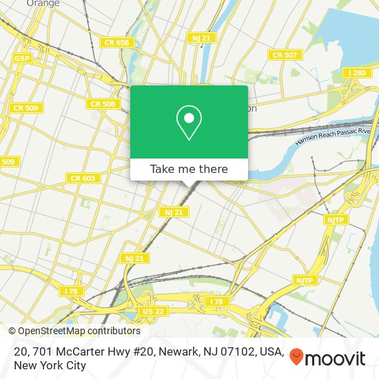 20, 701 McCarter Hwy #20, Newark, NJ 07102, USA map