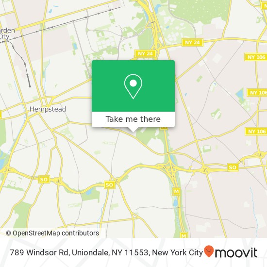 Mapa de 789 Windsor Rd, Uniondale, NY 11553