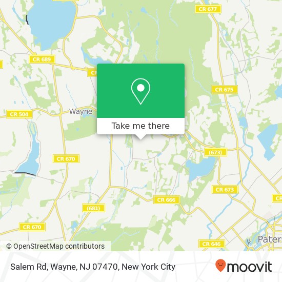 Mapa de Salem Rd, Wayne, NJ 07470