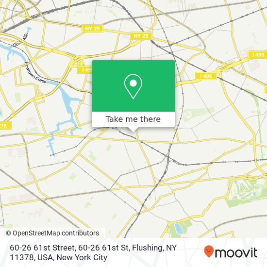 Mapa de 60-26 61st Street, 60-26 61st St, Flushing, NY 11378, USA