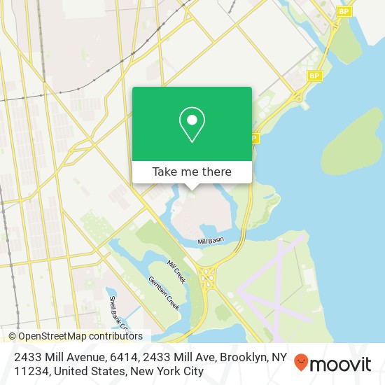 Mapa de 2433 Mill Avenue, 6414, 2433 Mill Ave, Brooklyn, NY 11234, United States