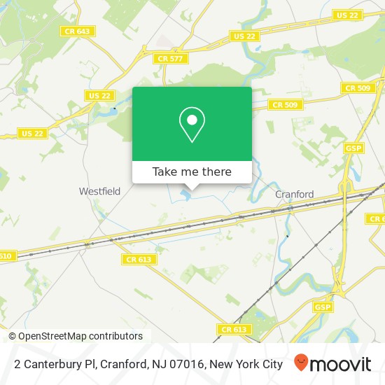 2 Canterbury Pl, Cranford, NJ 07016 map