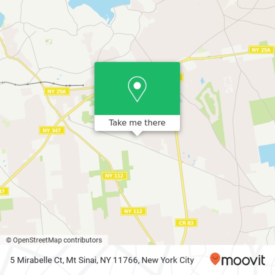 Mapa de 5 Mirabelle Ct, Mt Sinai, NY 11766