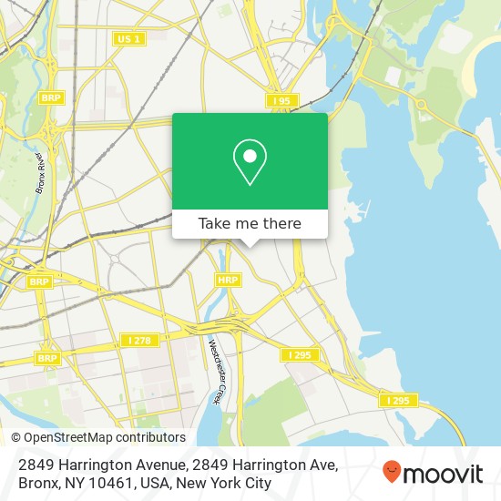 2849 Harrington Avenue, 2849 Harrington Ave, Bronx, NY 10461, USA map