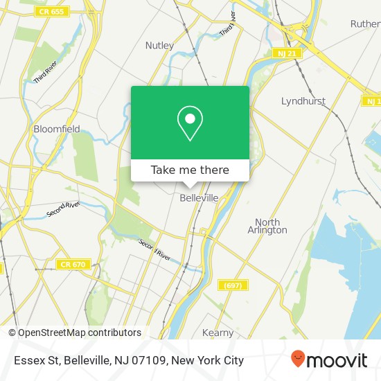 Mapa de Essex St, Belleville, NJ 07109