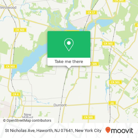 Mapa de St Nicholas Ave, Haworth, NJ 07641