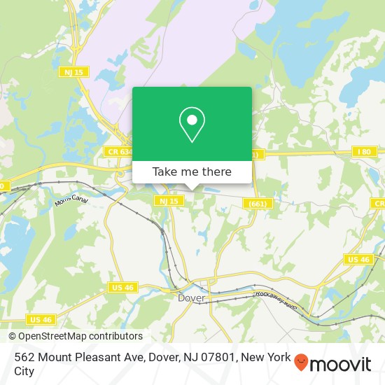 Mapa de 562 Mount Pleasant Ave, Dover, NJ 07801