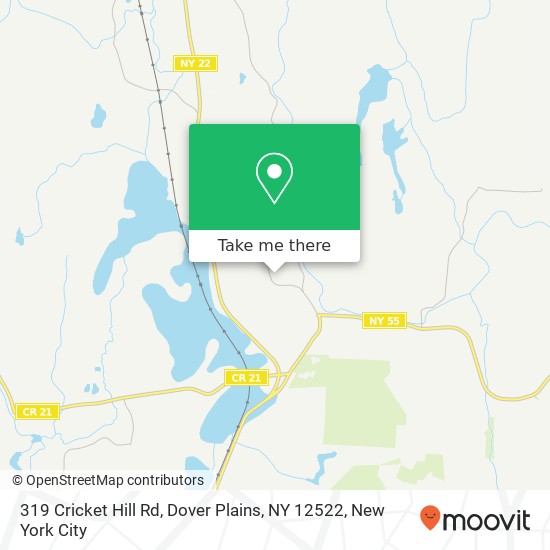 Mapa de 319 Cricket Hill Rd, Dover Plains, NY 12522