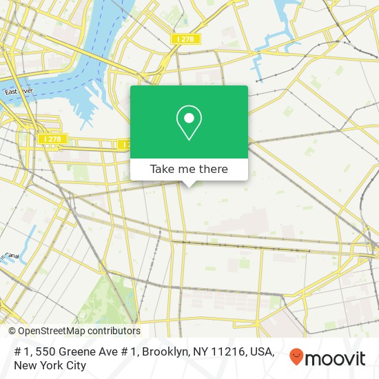 # 1, 550 Greene Ave # 1, Brooklyn, NY 11216, USA map