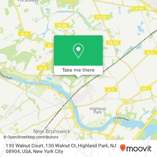 130 Walnut Court, 130 Walnut Ct, Highland Park, NJ 08904, USA map