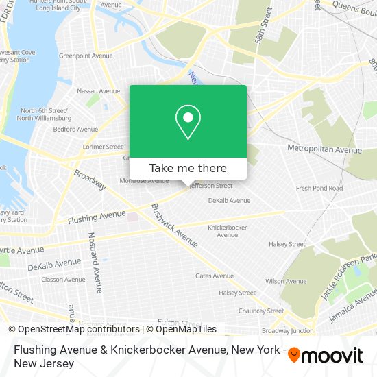 Mapa de Flushing Avenue & Knickerbocker Avenue